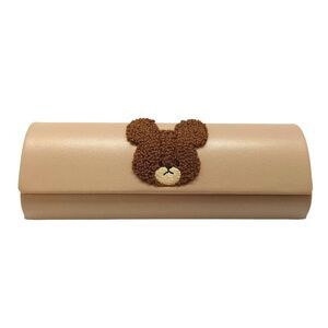 Embroidered bear eyeglasses case.